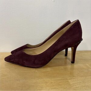 Sam Edelman Women’s Size 7.5M Tonia Burgundy Suede Spike Heels
